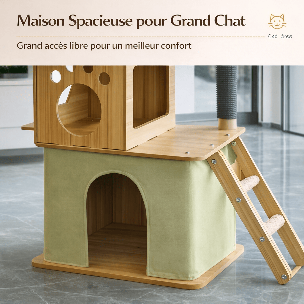 Petit Arbre à Chat d'Intérieur en Bois