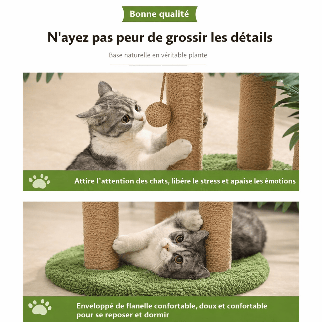 Griffoir en Forme d'Arbre Vertical en Sisal pour Chat