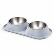 Gamelle Double en Acier Inoxydable pour Chat