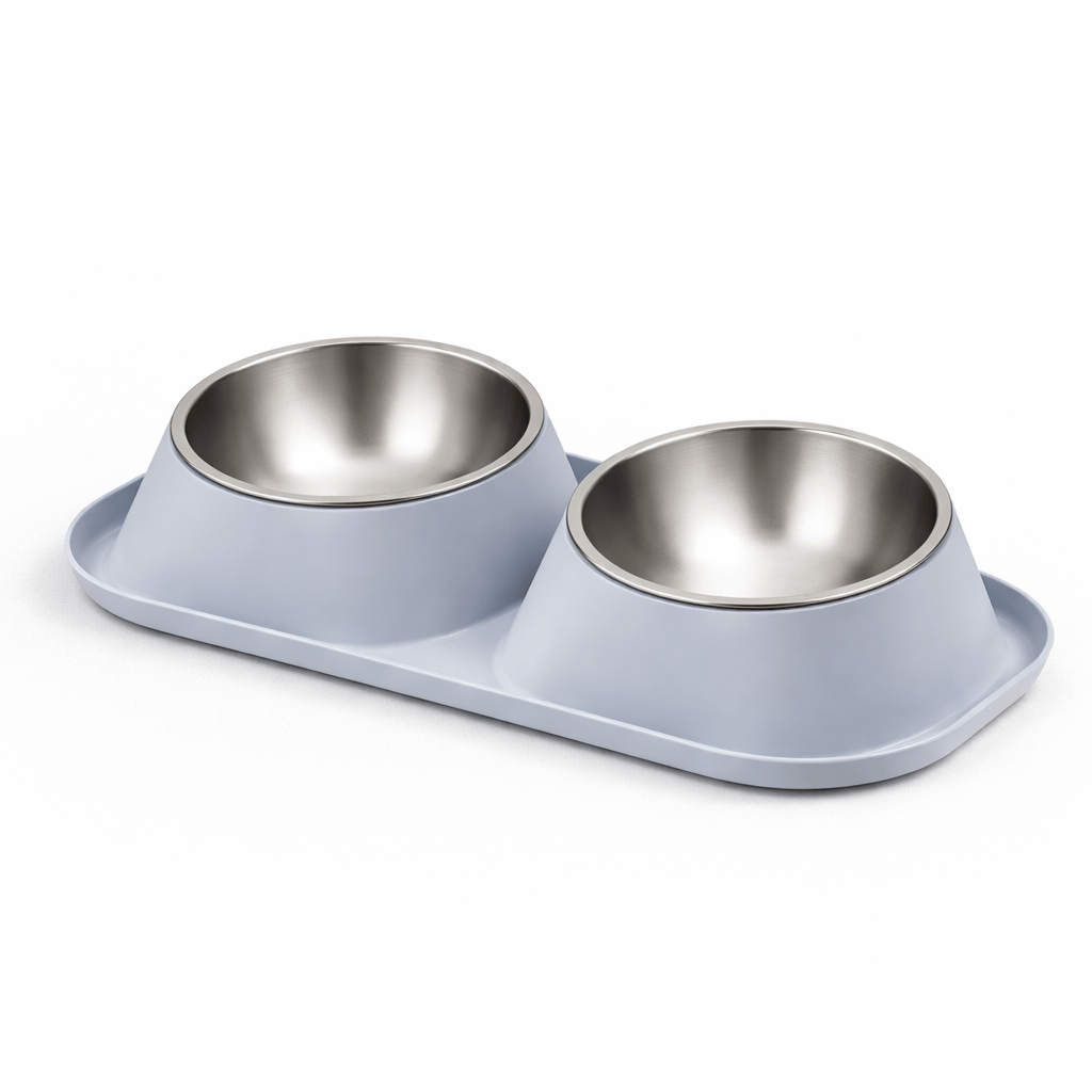 Gamelle Double en Acier Inoxydable pour Chat