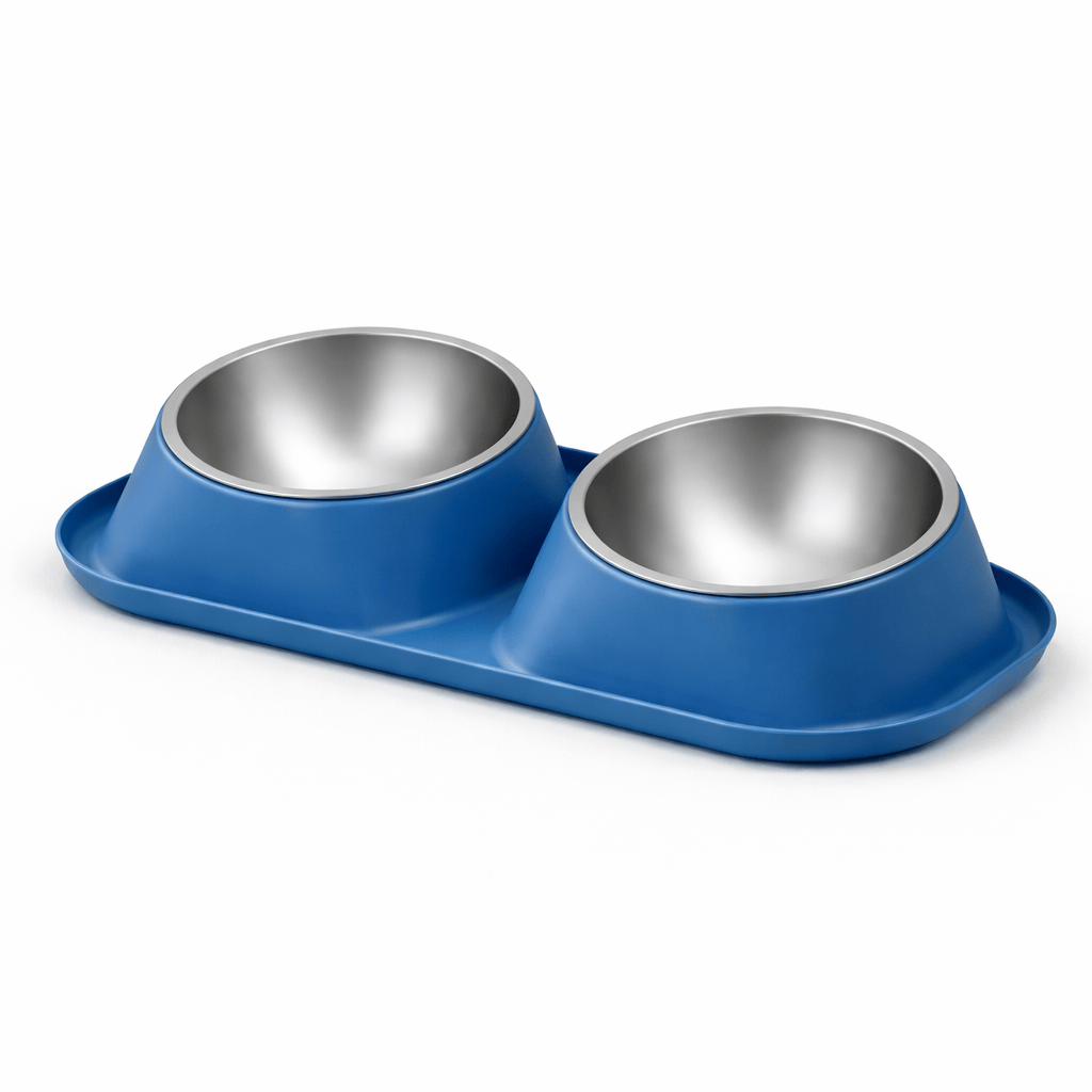 Gamelle Double en Acier Inoxydable pour Chat