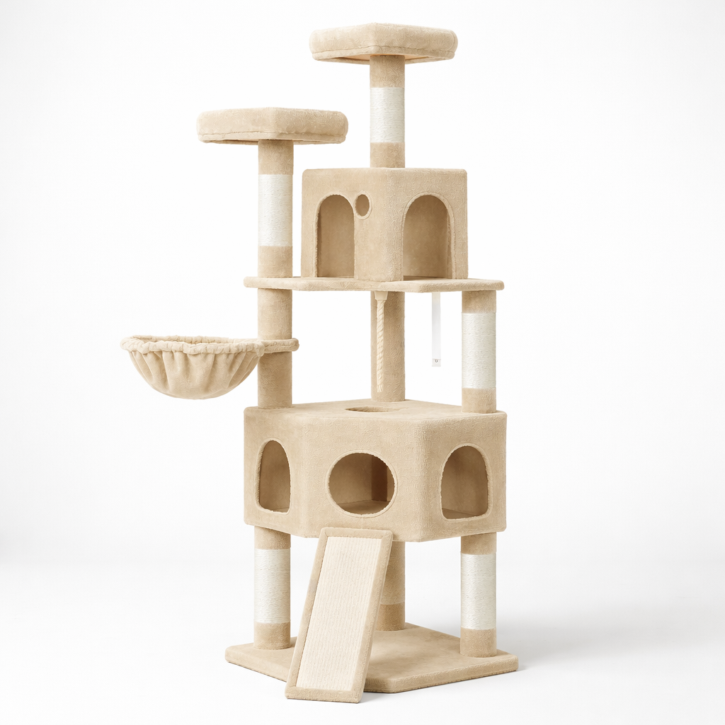 Arbre à Chat XL avec Cabanes et Griffoirs