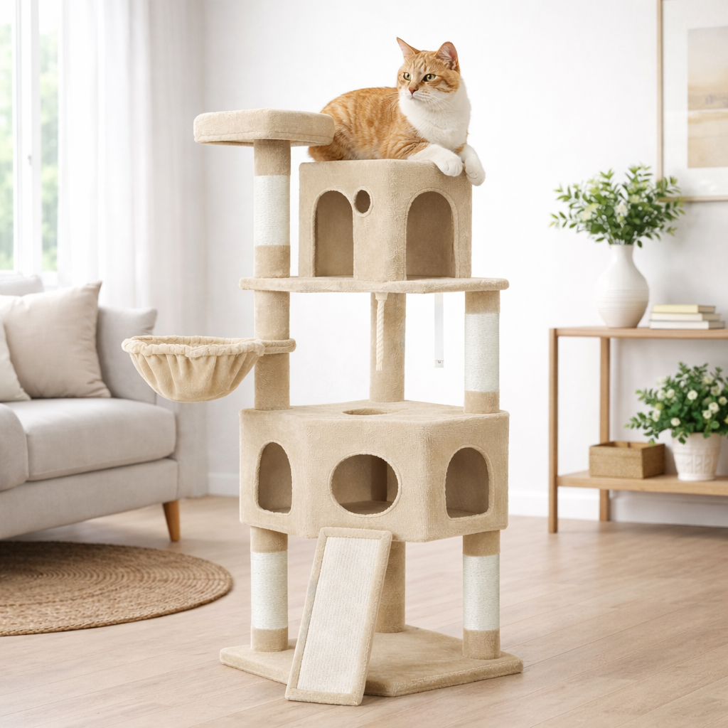 Arbre à Chat XL avec Cabanes et Griffoirs