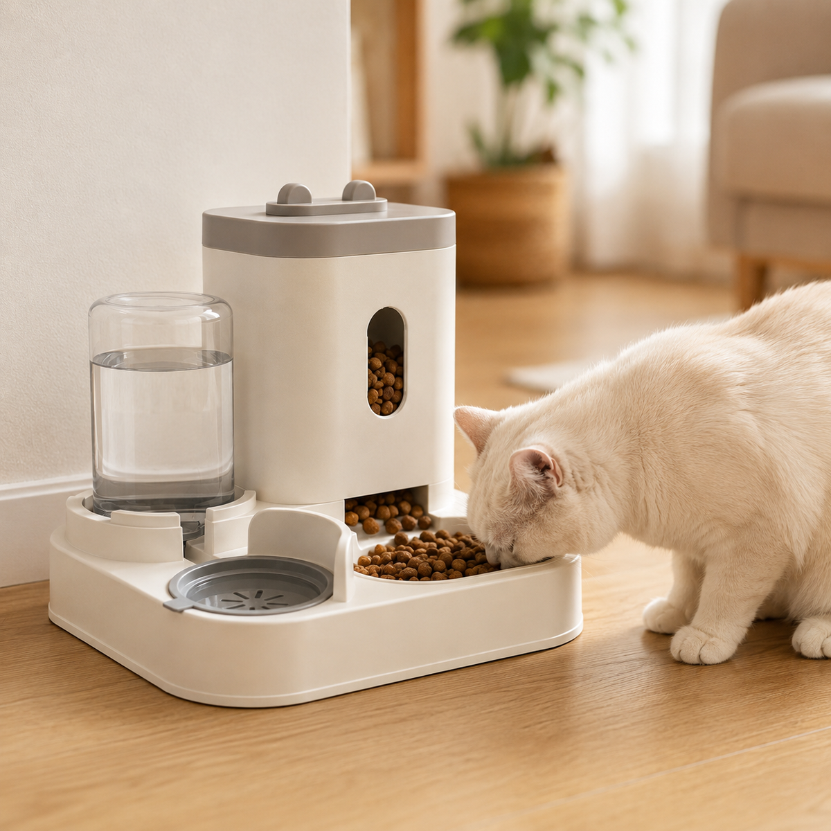 Distributeur de Croquettes avec Fontaine à Eau