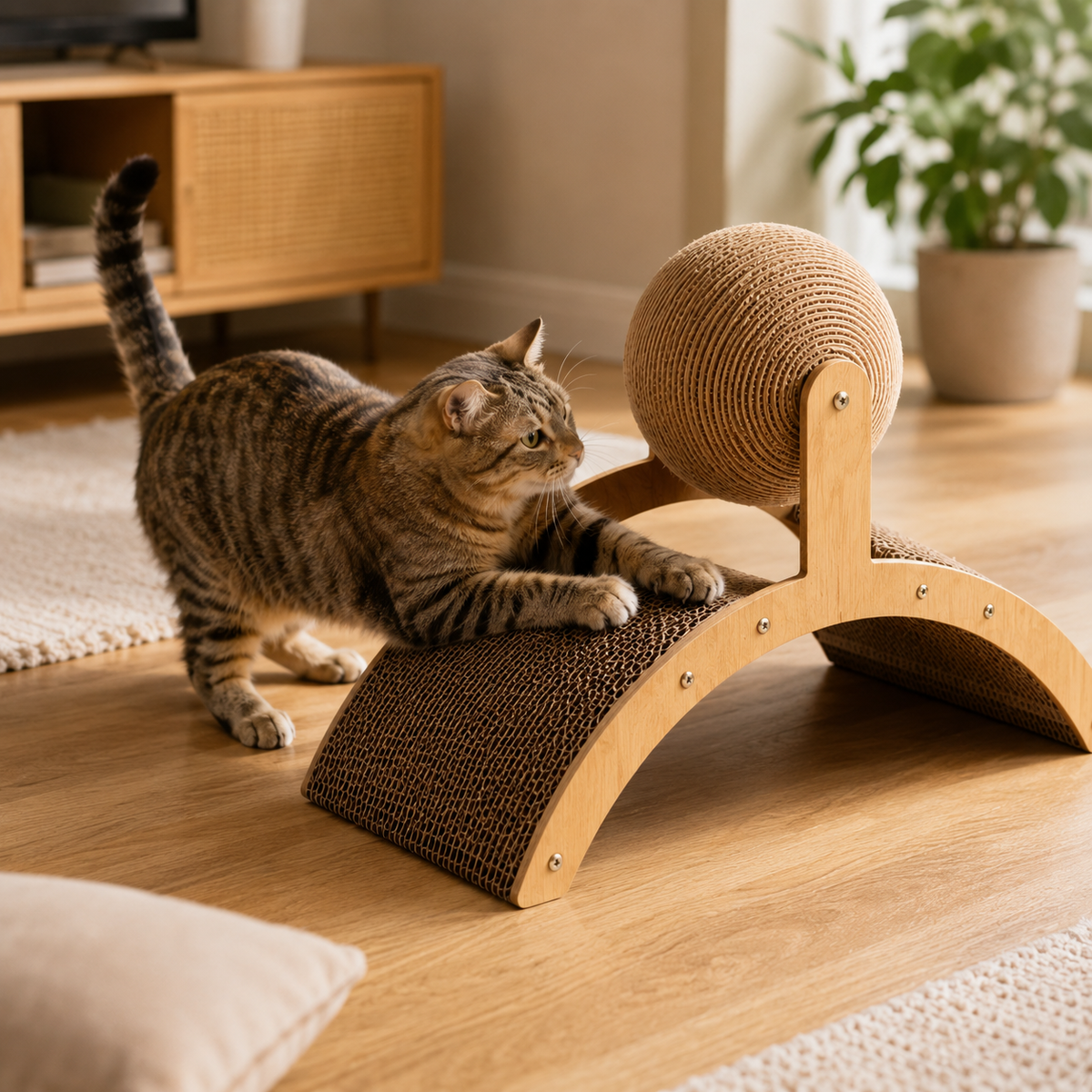 Griffoir pour Chat 2-en-1 en Bois