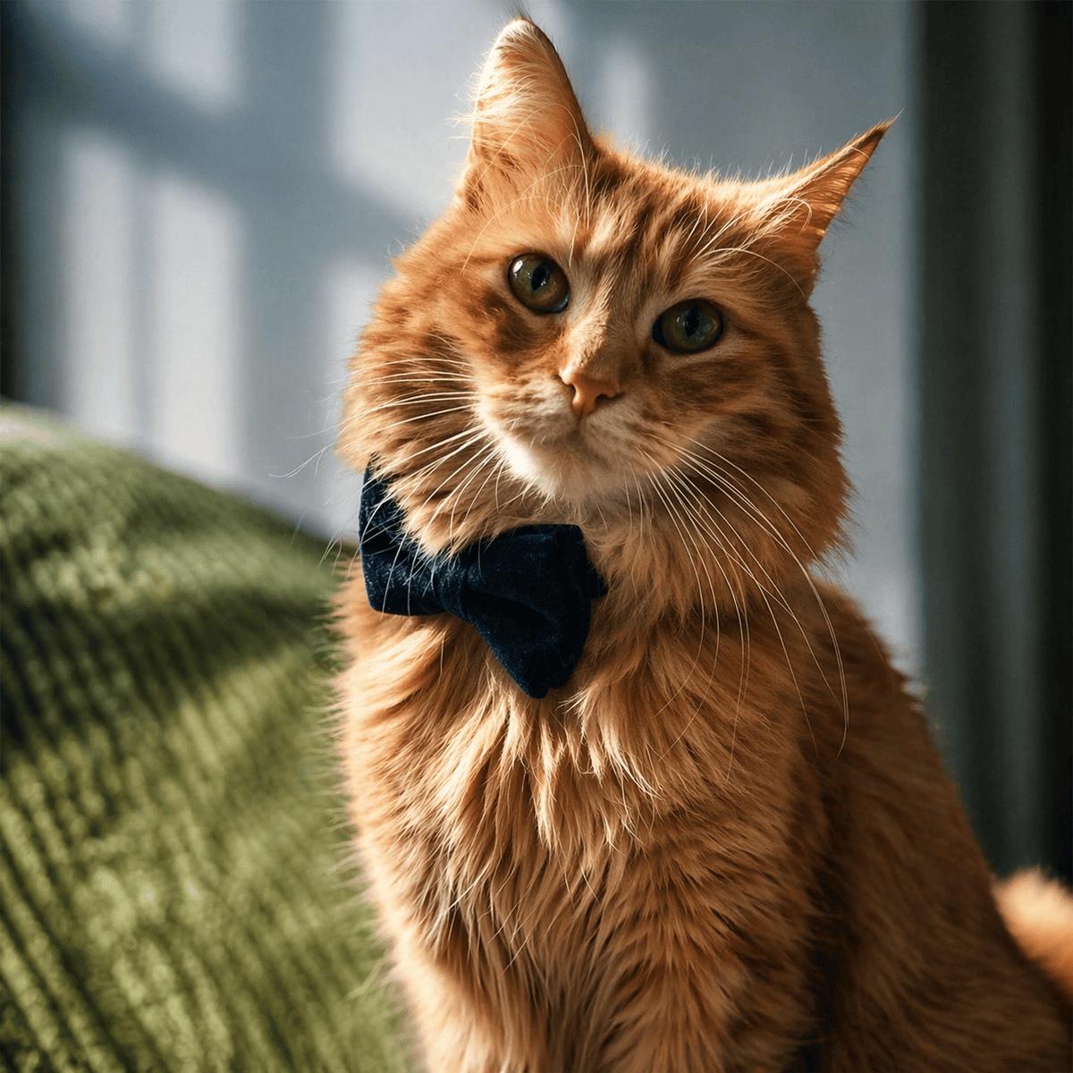 Collier pour chat élégant et ajustable avec nœud papillon.