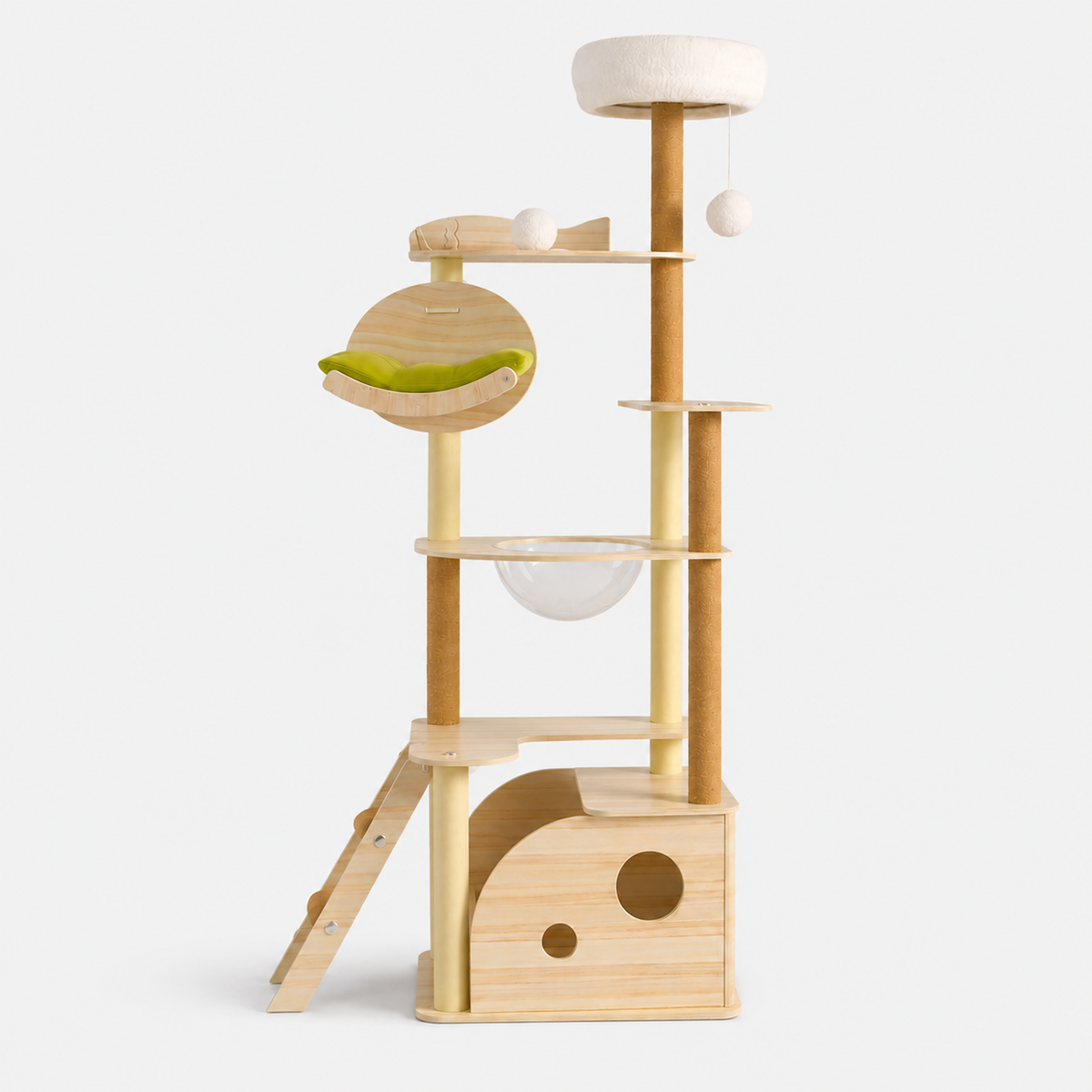 Arbre à Chat en Bois Multi-Niveaux