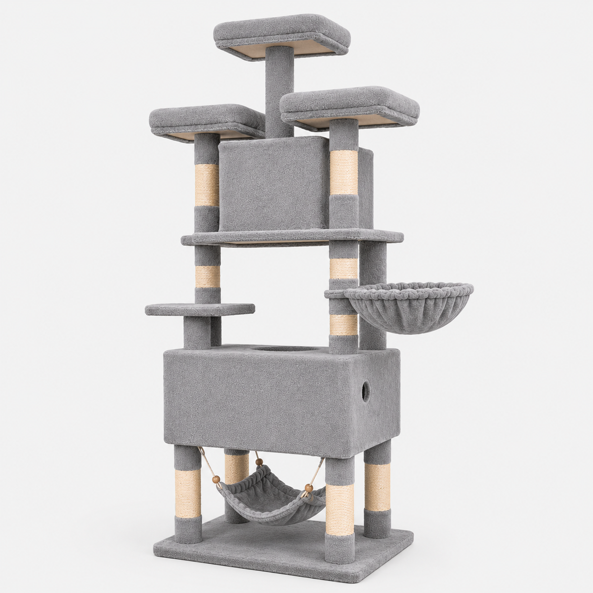 Arbre à Chat XL avec 3 Plateformes et 2 Niches