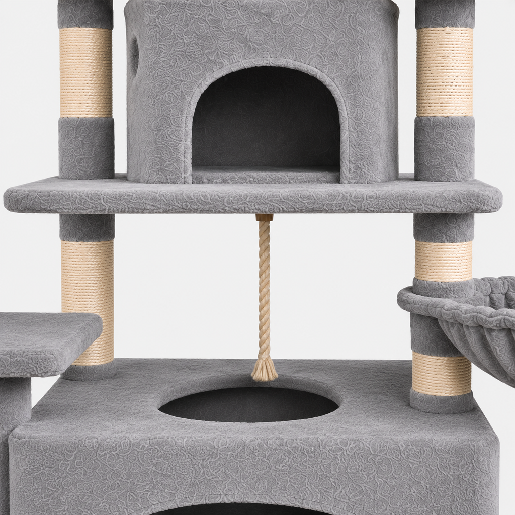 Arbre à Chat XL avec 3 Plateformes et 2 Niches