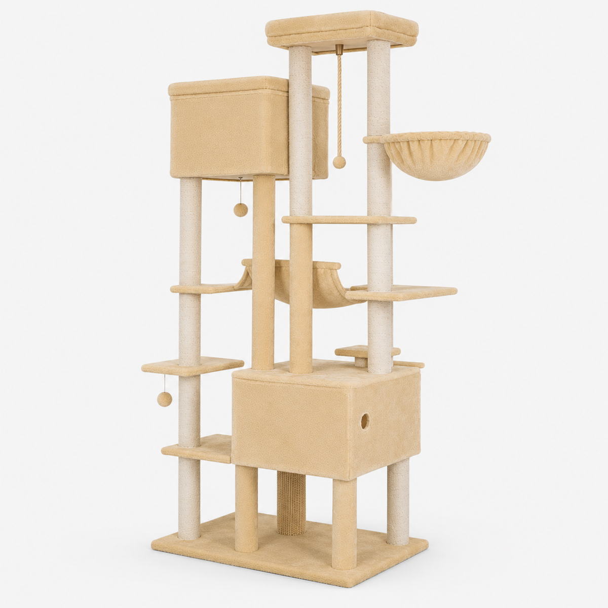 Arbre à Chat XXL Multi-Niveaux avec Doubles Niches et Hamacs