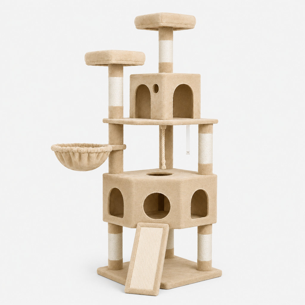 Arbre à Chat XL avec Cabanes et Griffoirs