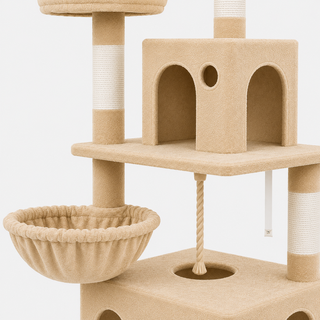 Arbre à Chat XL avec Cabanes et Griffoirs
