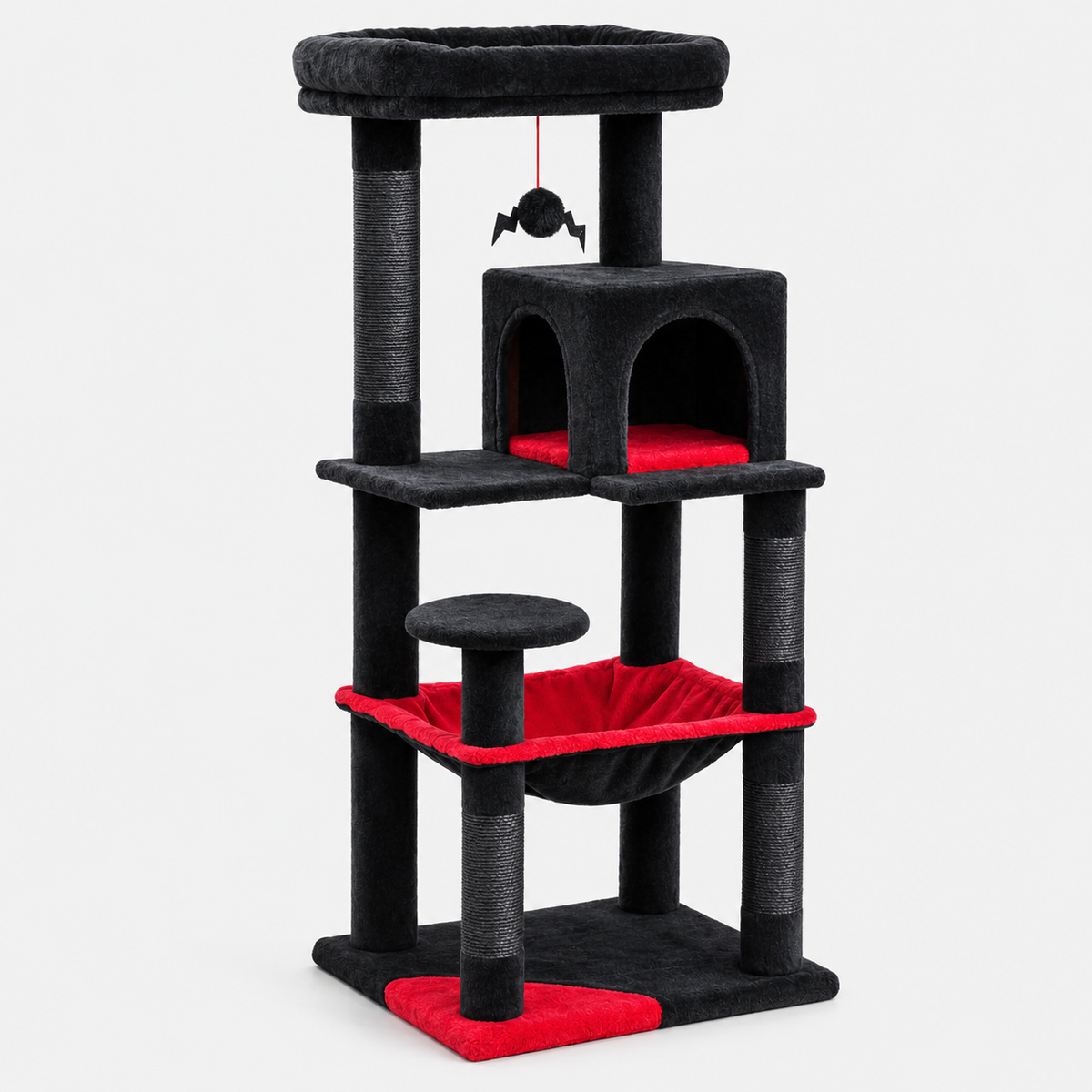 Arbre à Chat Multiplateforme avec Hamac, Niches et Poteaux à Griffer