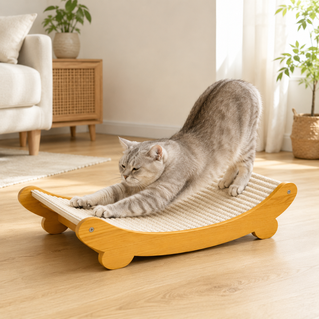 Griffoir pour Chat en Bois Multifonction