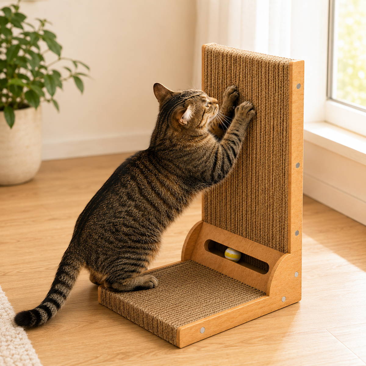 Griffoir pour Chat en Bois et Sisal