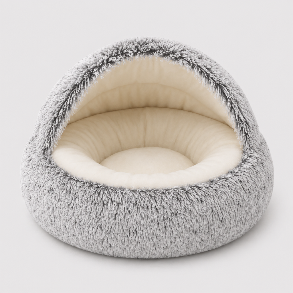Panier Rond en Peluche pour Chat