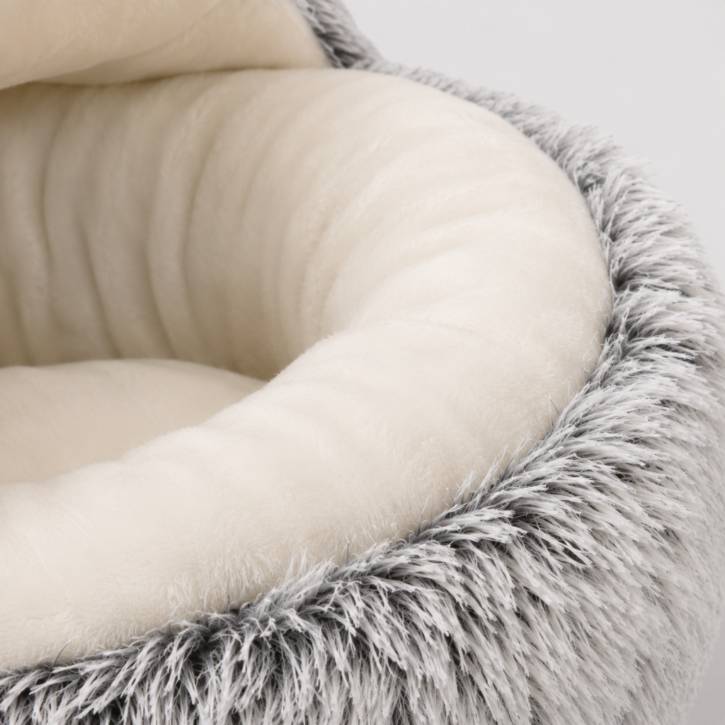 Panier Rond en Peluche pour Chat