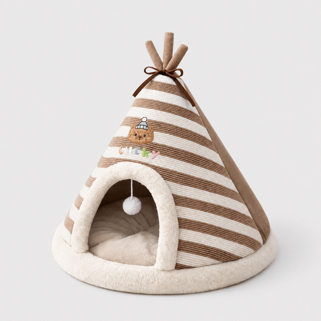 Maisonnette-Tente Chaude en Peluche pour Chat
