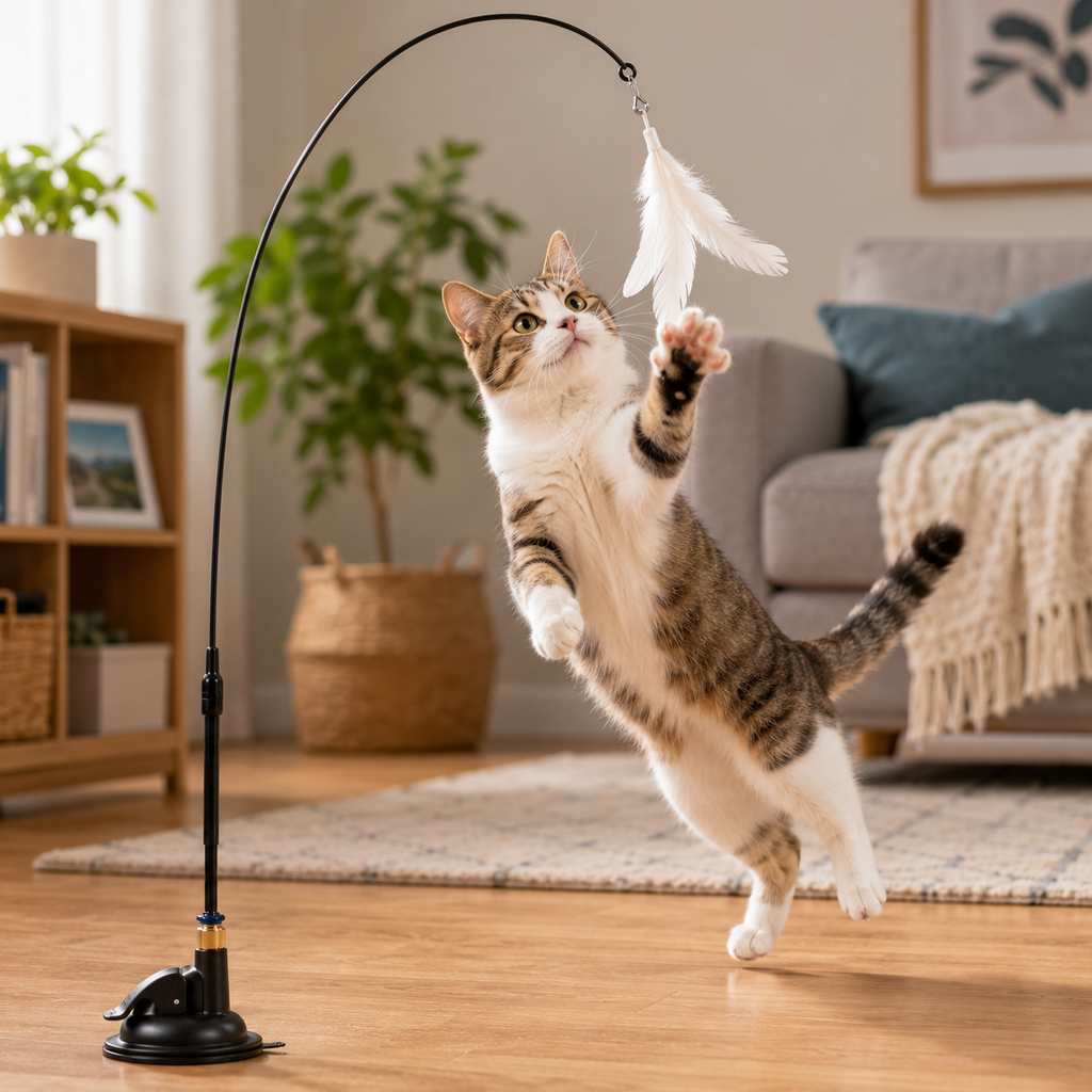 Baguette à Clochette et Plumes pour Chat