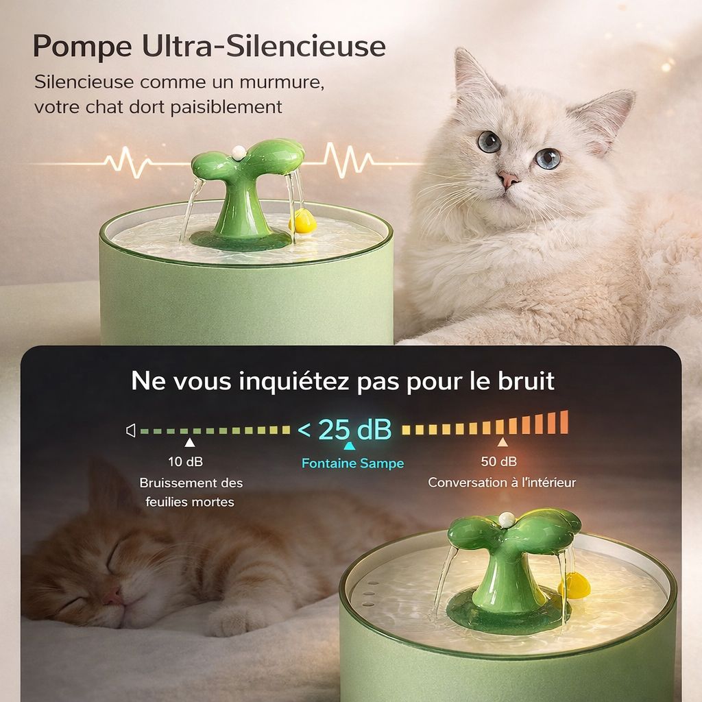 Fontaine à Eau Automatique en Céramique Grande Capacité 1,5L