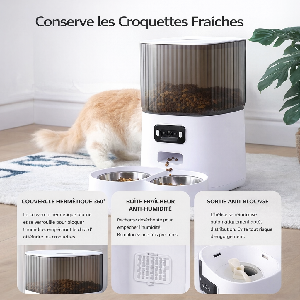 Distributeur Automatique avec Double Gamelle et Caméra