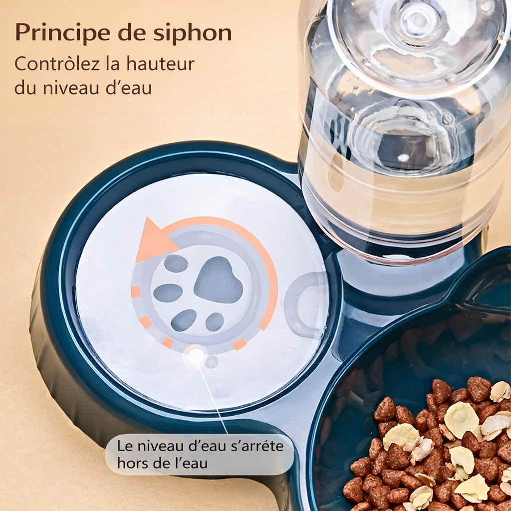 Gamelle 3 en 1 avec Bouteille d'Eau Design Chat