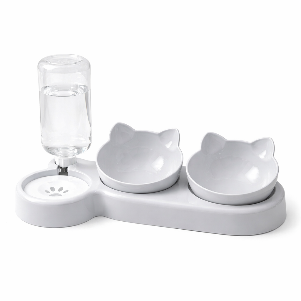 Gamelle 3 en 1 avec Bouteille d'Eau Design Chat
