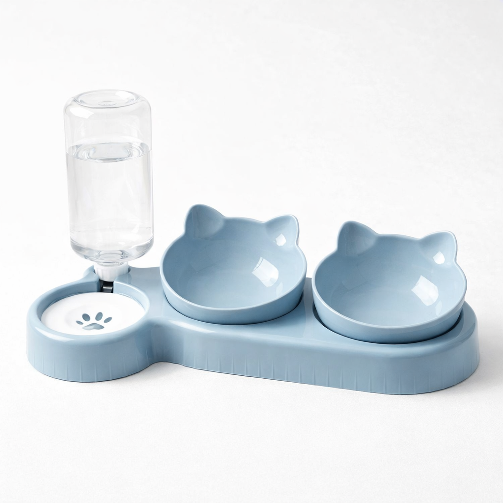 Gamelle 3 en 1 avec Bouteille d'Eau Design Chat