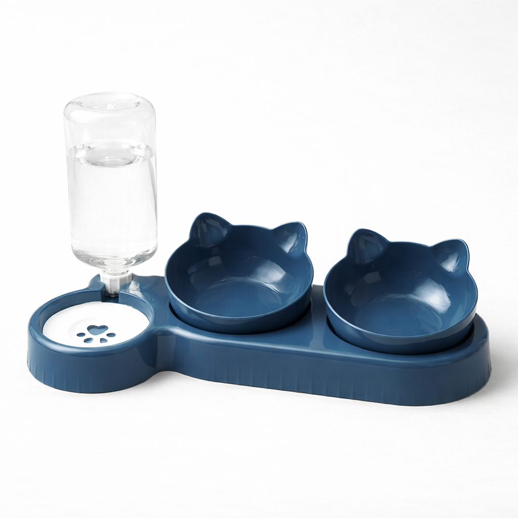 Gamelle 3 en 1 avec Bouteille d'Eau Design Chat