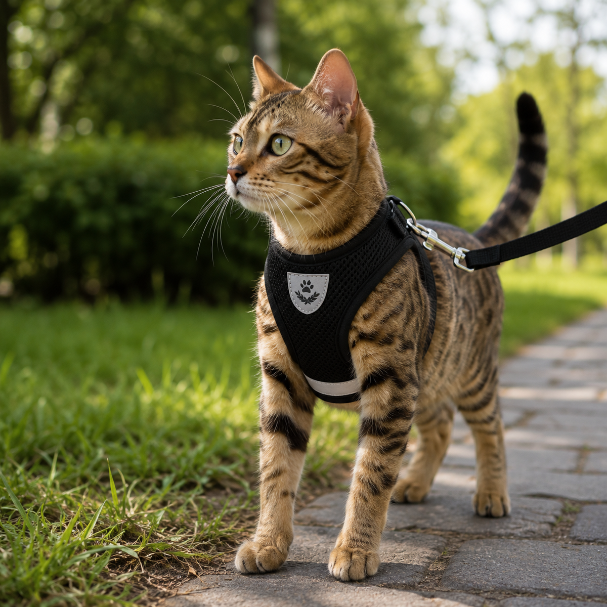 Harnais pour Chat en Maille Réfléchissante