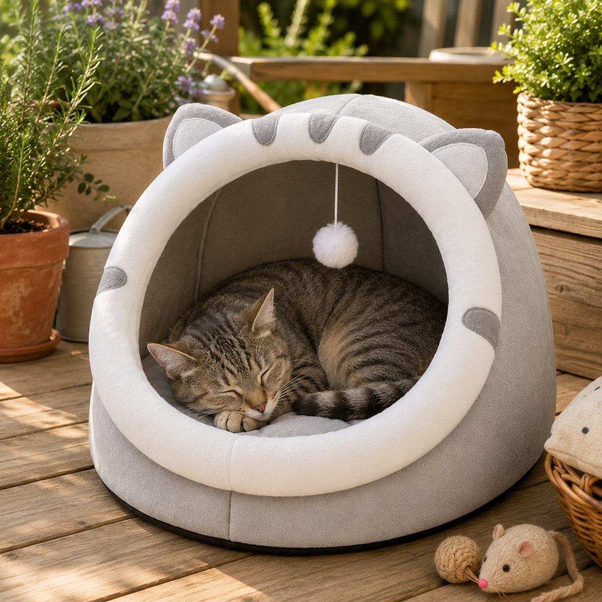 Super Lit en Forme de Grotte pour Chat