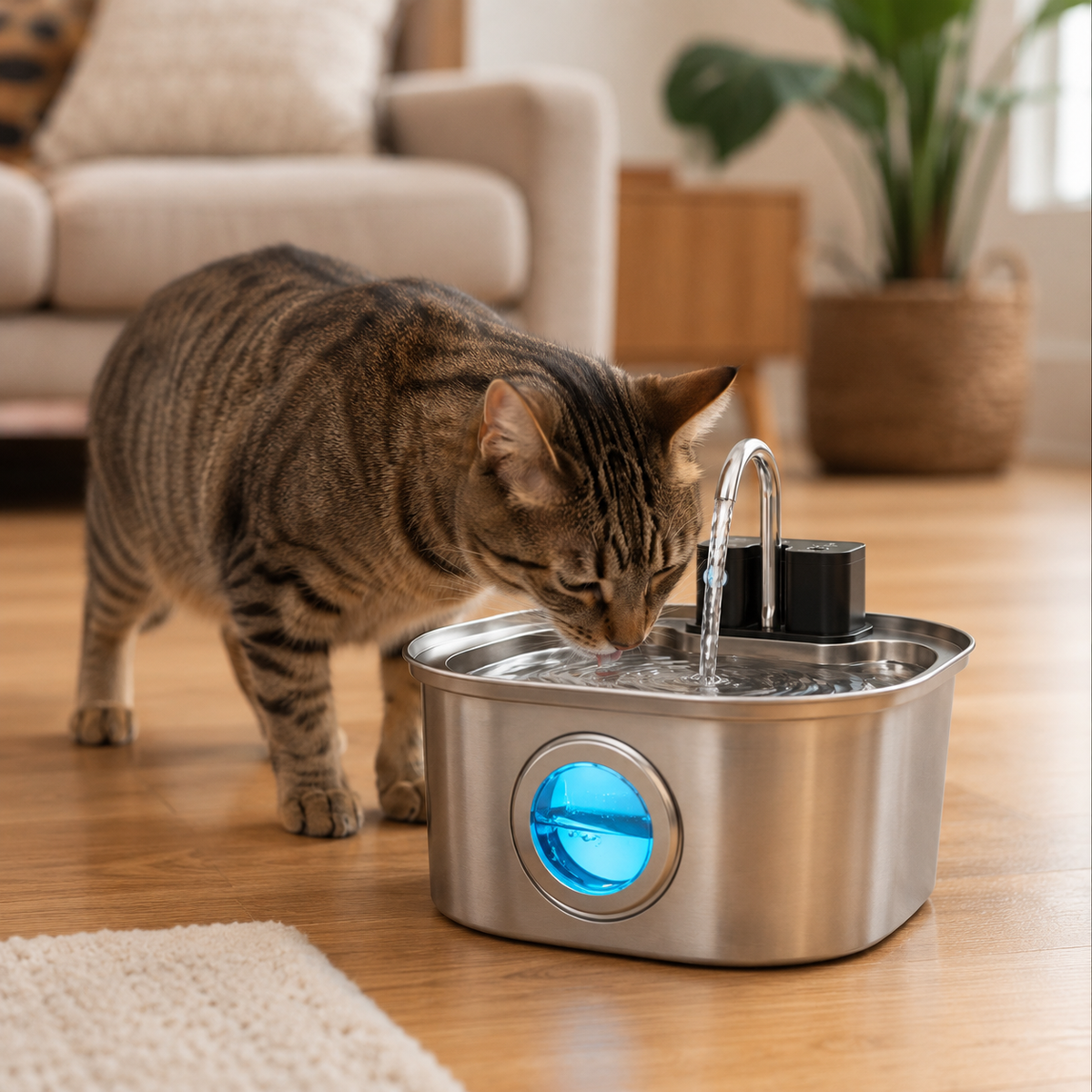 Fontaine à Eau Inox Automatique Sans Fil 3L
