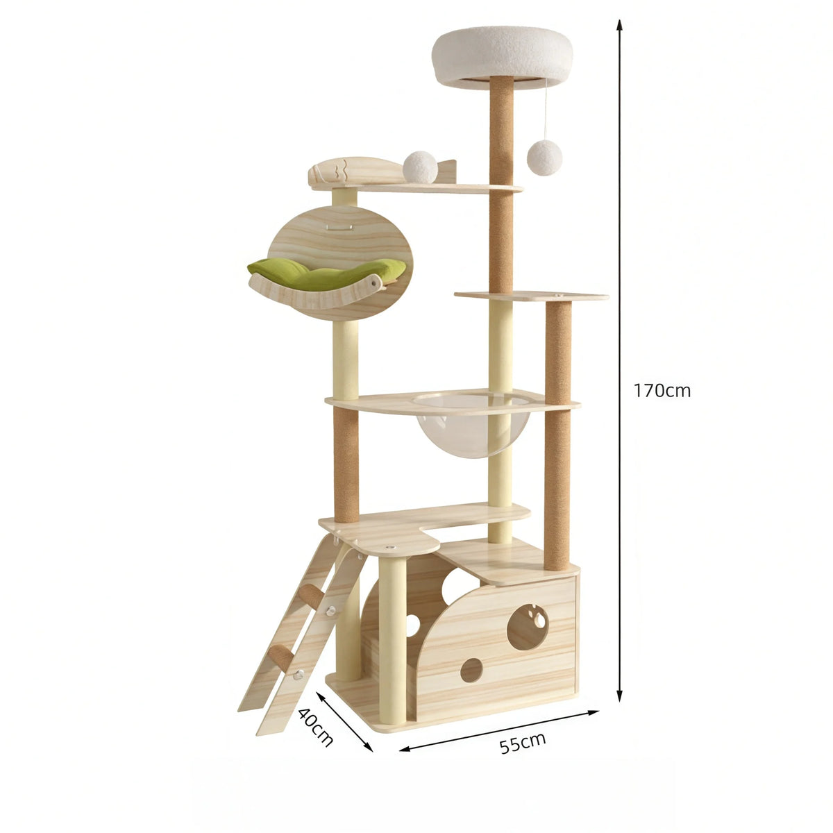 Arbre à Chat en Bois Multi-Niveaux