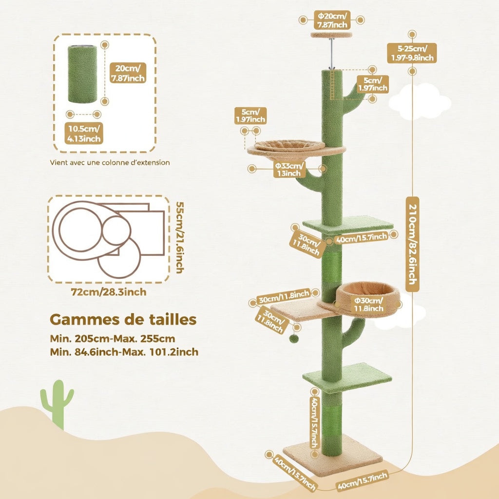 Arbre à Chat Cactus Ajustable
