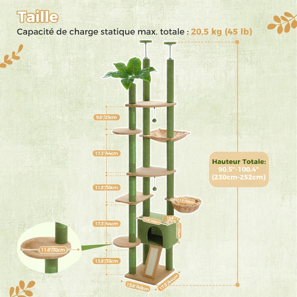 Arbre à Chat Ajustable en Sisal